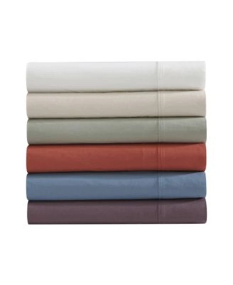 Eddie Bauer Solid Brushed 180 Thread Count Cotton Percale Sheet Sets