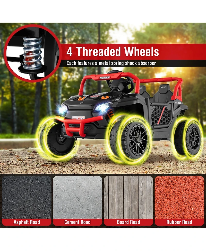 Gymax 12V Kids Ride on Truck w/Parental Remote 3 Speeds & Reverse Forward Function