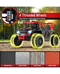Gymax 12V Kids Ride on Truck w/Parental Remote 3 Speeds & Reverse Forward Function