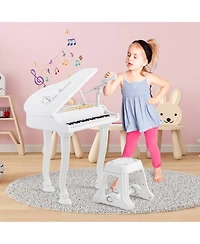 37 Keys Kids Piano Keyboard with Stool, Microphone and Piano Lid