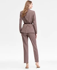 Anne Klein Single Button Blazer Turtleneck Sweater Houndstooth Print Pants
