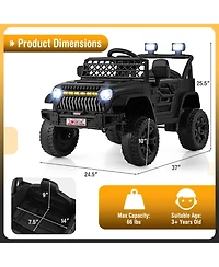 Gymax 12V Kids Ride on Truck Car Battery Powered Toddler Electric Vehicle w/ 3 Speeds