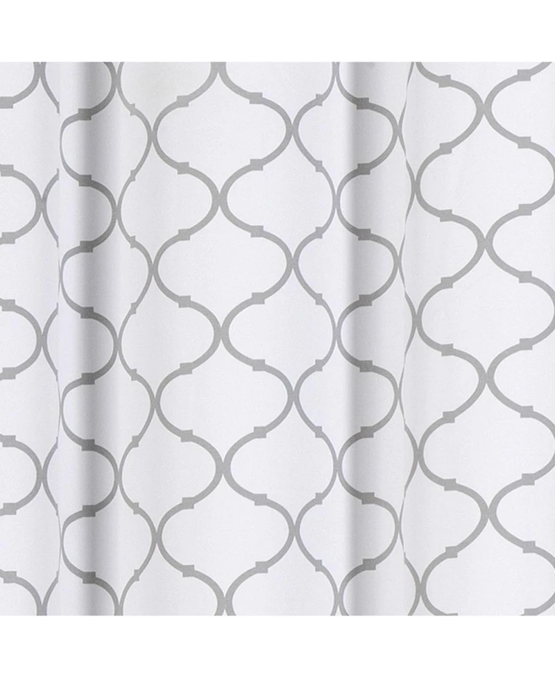 Kate Aurora Modern Elements 2 Pack Quatrefoil Lattice Poly Cotton Curtain Panels - Gray