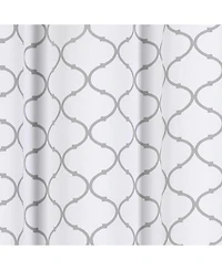 Kate Aurora Modern Elements 2 Pack Quatrefoil Lattice Poly Cotton Curtain Panels - Gray