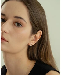 Sterling Silver 18k Gold Plated Aria Clover Stud Earrings, Summer