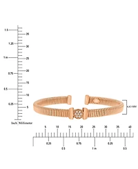 Cubic Zirconia Cluster Tubogas Cuff Bracelet