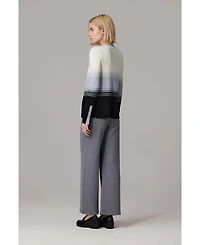 Jennie Liu Women's Lurex Wool Cardigan | Metallic Button Up V Neck Sweater Ultra Soft Ribbed Shimmer Knit Machine Washable Sweaters