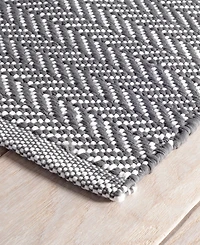 Dash and Albert Rugs by Annie Selke Herringbone Indoor/Outdoor DA289 2'6''x12' Runner Area Rug
