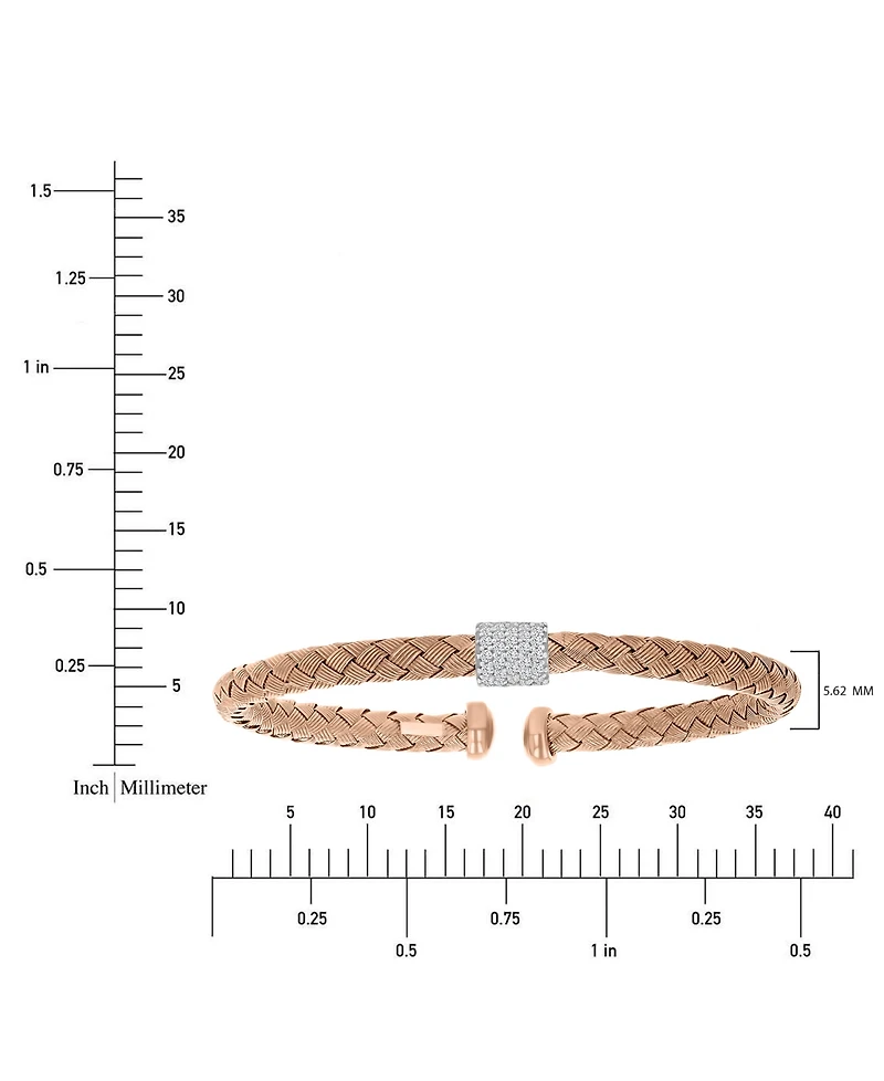 Cubic Zirconia Bangle Bracelet 18"
