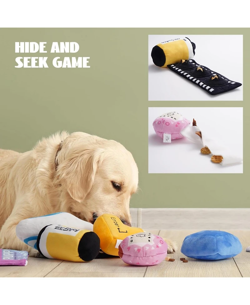 Nocciola 7 Pcs Retro Tech Plush Toy Set, gift,Y2K Nostalgia Icons,Gift from Early 2000's, Enrichment Toys for Small and Medium Dogs