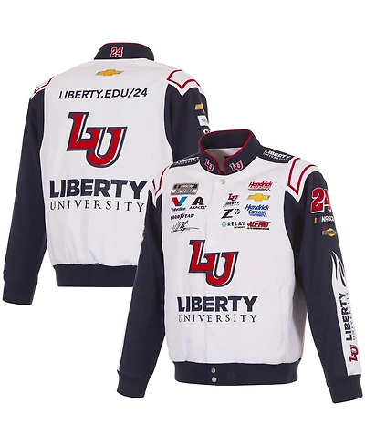 Jh Design Men's White William Byron Liberty University Full-Snap Twill Uniform Jacket