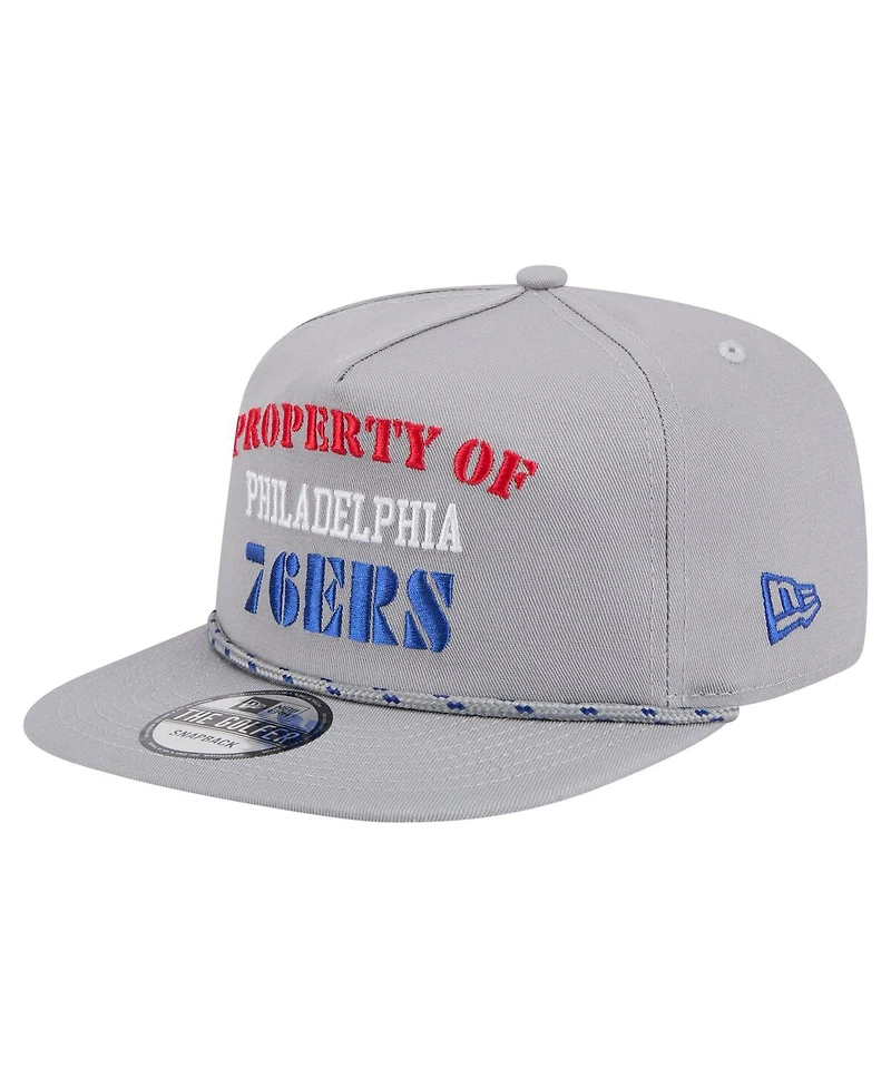 New Era Men's Gray Philadelphia 76ers Throwback Property Of Golfer Snapback Hat