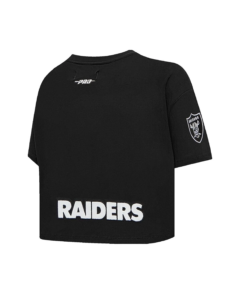 Pro Standard Women's Maxx Crosby Black Las Vegas Raiders Player Name Number Cropped Boxy T-Shirt