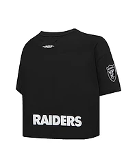 Pro Standard Women's Maxx Crosby Black Las Vegas Raiders Player Name Number Cropped Boxy T-Shirt
