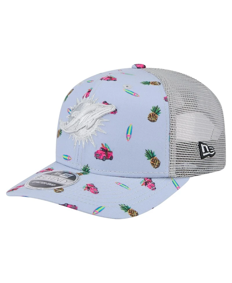 New Era Men's Light Blue Miami Dolphins Adventure Surfboard 9SEVENTY Adjustable Hat
