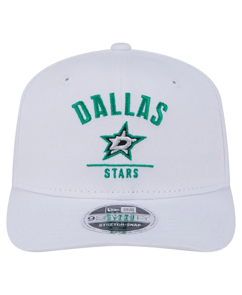 New Era Men's White Dallas Stars Team Lockup Basic 9SEVENTY Adjustable Hat