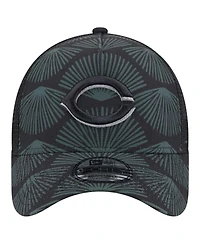 New Era Men's Black Cincinnati Reds 9FORTY A-Frame Trucker Adjustable Hat