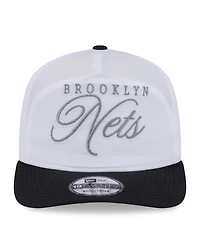New Era Men's White/Black Brooklyn Nets 2025 Nba Draft On-Stage Nylon 19TWENTY Adjustable Hat