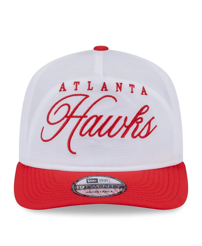 New Era Men's White/Red Atlanta Hawks 2025 Nba Draft On-Stage Nylon 19TWENTY Adjustable Hat