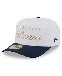 New Era Men's White/Navy New Orleans Pelicans 2025 Nba Draft A-Frame 59FIFTY Fitted Hat
