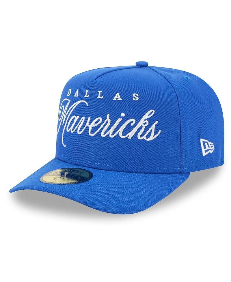 New Era Men's Blue Dallas Mavericks 2025 Nba Draft A-Frame 59FIFTY Fitted Hat