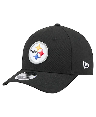 New Era Men's Black Pittsburgh Steelers Team Collection 9FORTY M-Crown Adjustable Hat