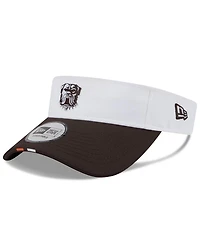 New Era Men's White/Brown Cleveland Browns 2025 Nfl Training Camp Adjustable Visor Hat