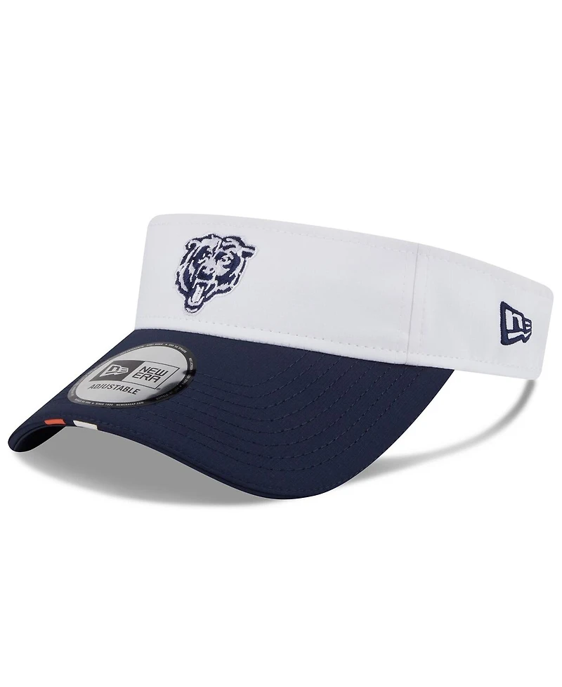 New Era Men's White/Navy Chicago Bears 2025 Nfl Training Camp Adjustable Visor Hat