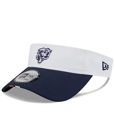 New Era Men's White/Navy Chicago Bears 2025 Nfl Training Camp Adjustable Visor Hat