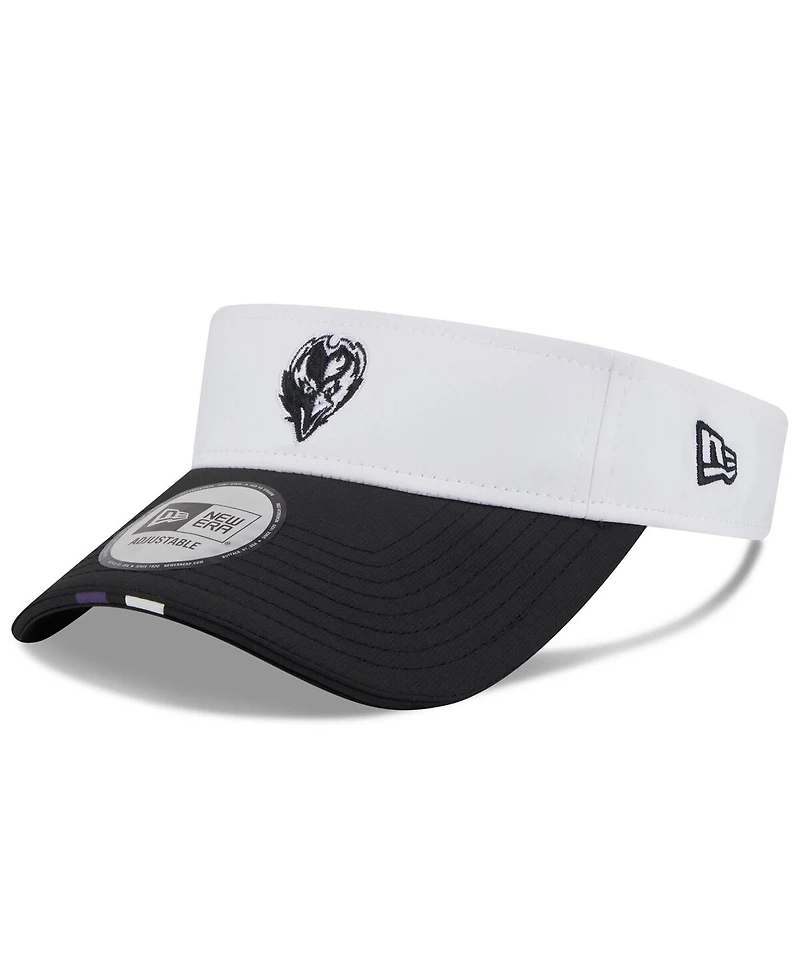 New Era Men's White/Black Baltimore Ravens 2025 Nfl Training Camp Adjustable Visor Hat
