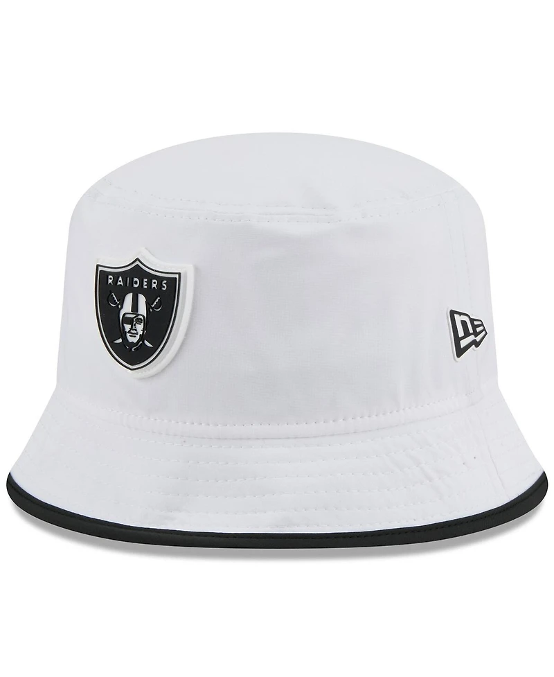 New Era Men's White Las Vegas Raiders 2025 Nfl Training Camp Stretch Bucket Hat