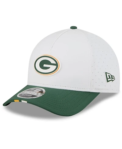 New Era Men's White/Green Bay Packers 2025 Nfl Training Camp A-Frame 9FORTY Adjustable Hat