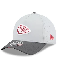 New Era Men's Gray/Graphite Kansas City Chiefs 2025 Nfl Training Camp A-Frame 9FORTY Adjustable Hat
