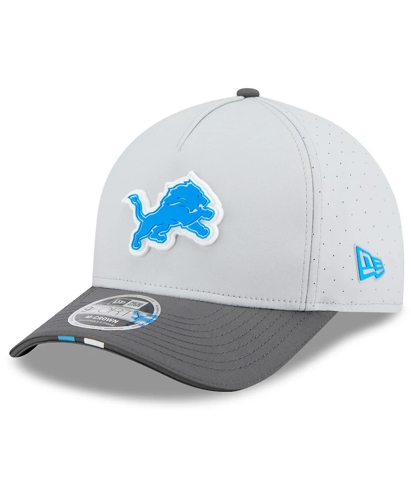 New Era Men's Gray/Graphite Detroit Lions 2025 Nfl Training Camp A-Frame 9FORTY Adjustable Hat