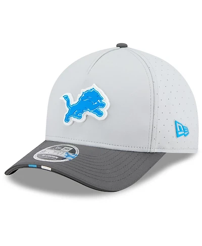 New Era Men's Gray/Graphite Detroit Lions 2025 Nfl Training Camp A-Frame 9FORTY Adjustable Hat