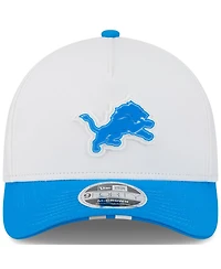 New Era Big Boys and Girls White/Blue Detroit Lions 2025 Nfl Training Camp A-Frame 9FORTY Adjustable Hat