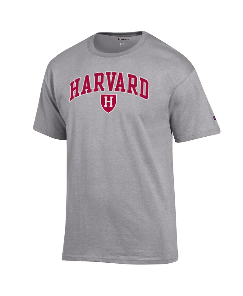 Champion Men's Heather Gray Harvard Crimson Arch Over Logo T-Shirt