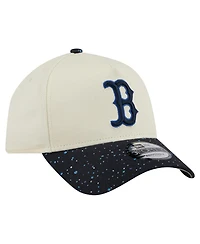 New Era Men's Cream Boston Red Sox Speckle A-Frame 9FORTY Adjustable Hat