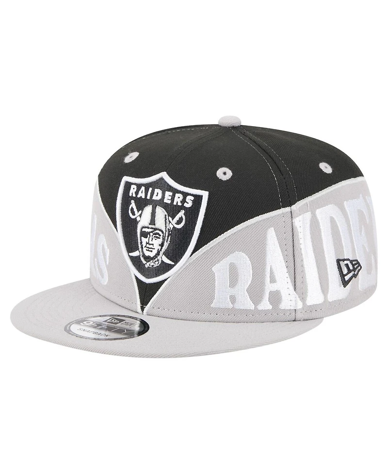 New Era Men's Black/Gray Las Vegas Raiders Split 9FIFTY Snapback Hat
