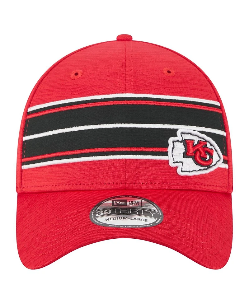 New Era Men's Red Kansas City Chiefs Stripes 39THIRTY Flex Hat