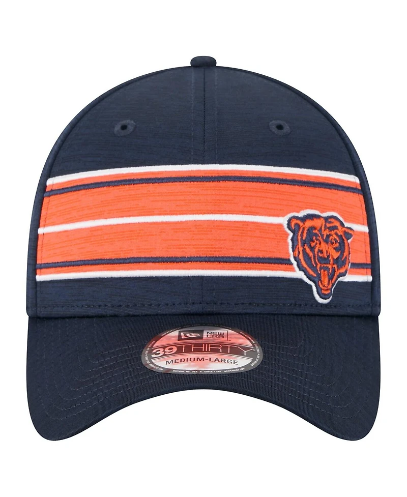 New Era Men's Navy Chicago Bears Stripes 39THIRTY Flex Hat