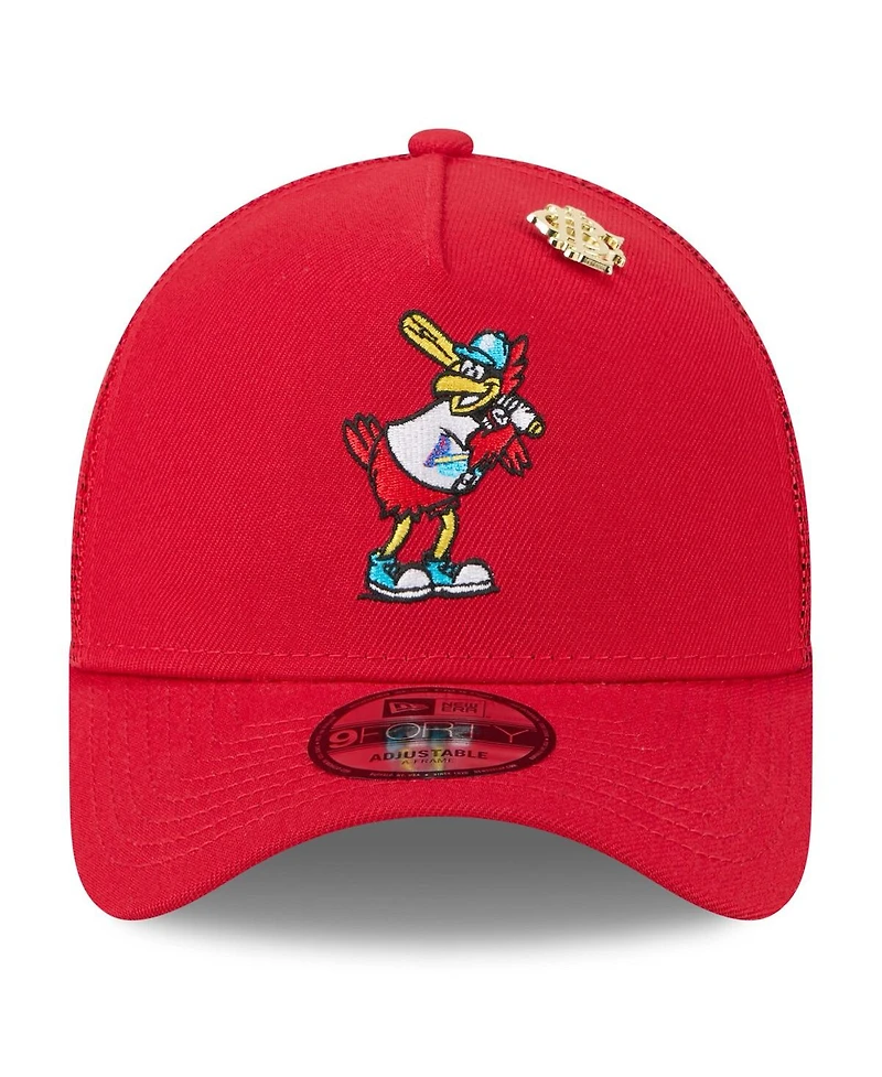 New Era Men's Red St. Louis Cardinals 2025 Big League Chew A-Frame 9FORTY Adjustable Trucker Hat