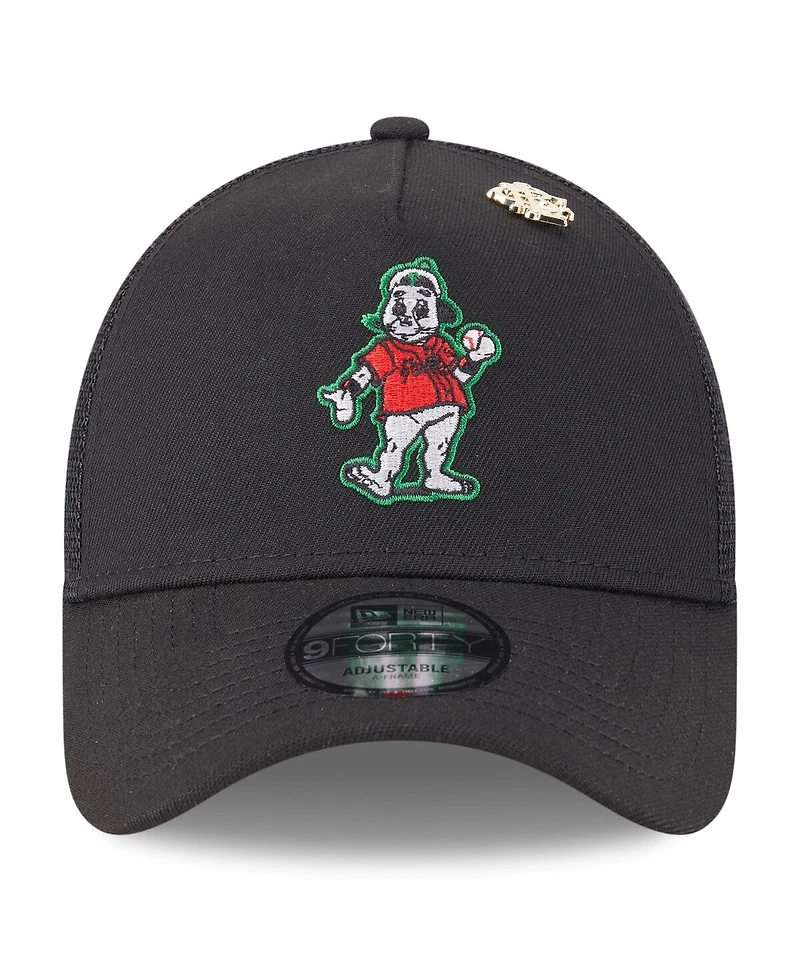 New Era Men's Black San Francisco Giants 2025 Big League Chew A-Frame 9FORTY Adjustable Trucker Hat