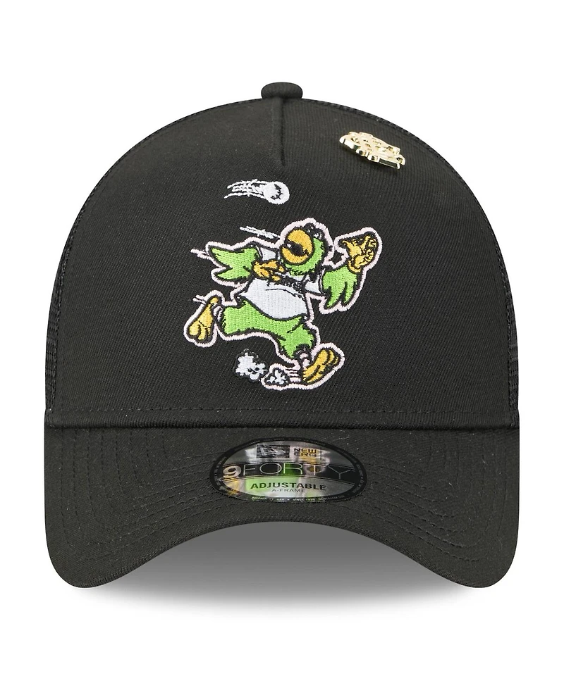New Era Men's Black Pittsburgh Pirates 2025 Big League Chew A-Frame 9FORTY Adjustable Trucker Hat