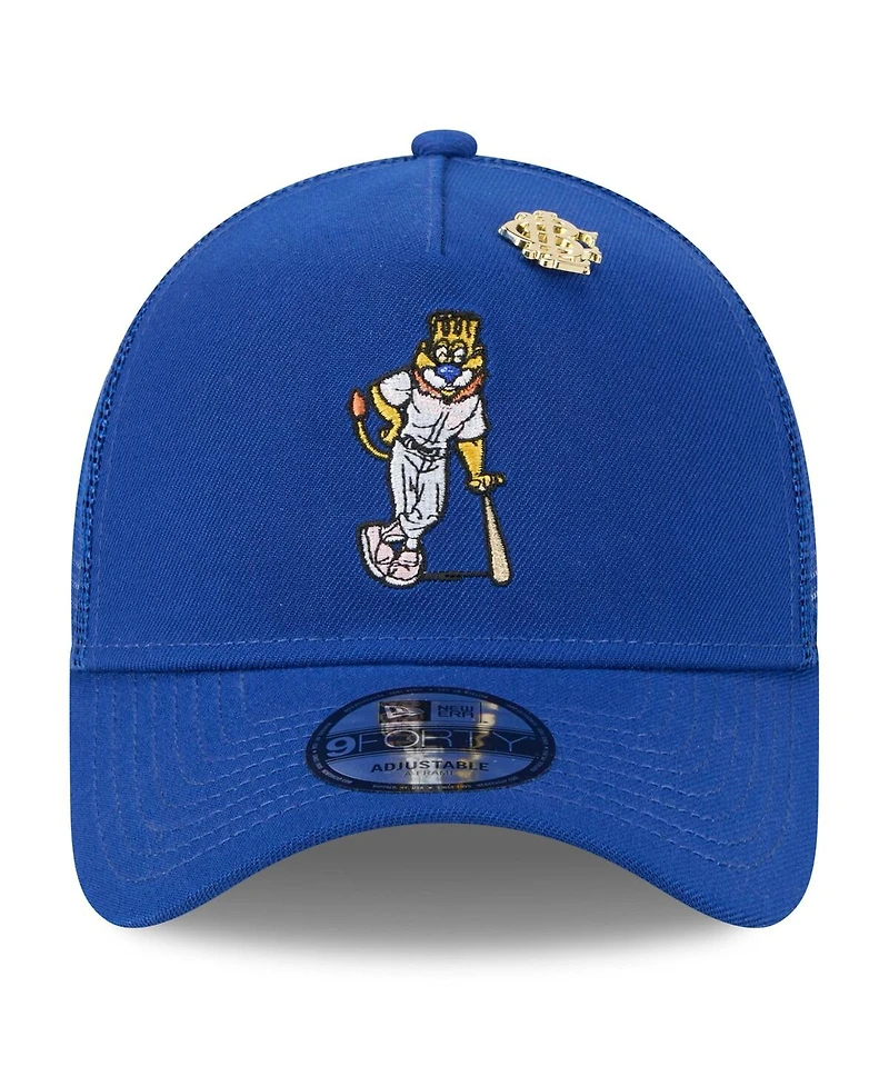 New Era Men's Royal Kansas City Royals 2025 Big League Chew A-Frame 9FORTY Adjustable Trucker Hat