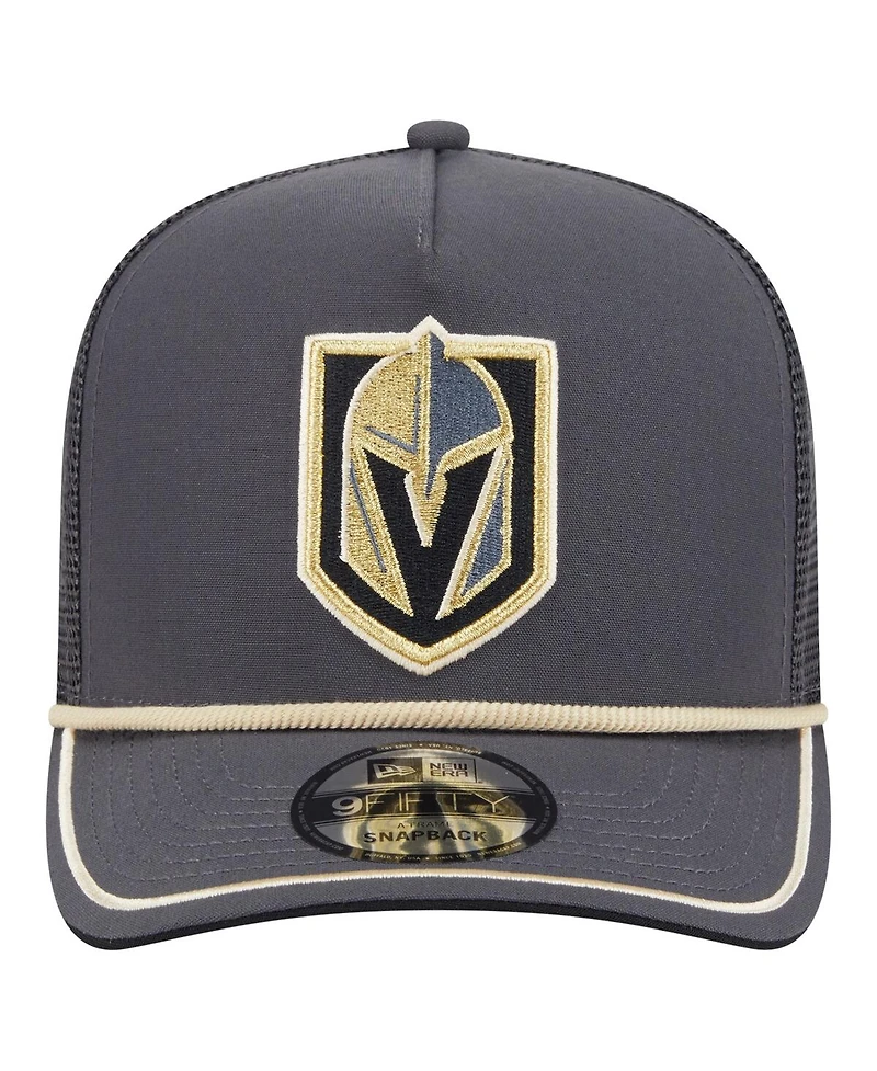 New Era Men's Gray Vegas Golden Knights Vintage Team Rope A-Frame 9FIFTY Snapback Hat