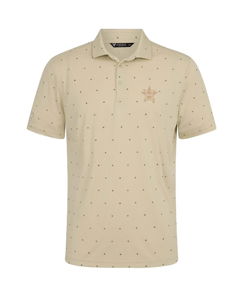 LevelWear Men's Cream Houston Astros Vision Polo Shirt