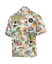 Reyn Spooner Men's White Milwaukee Brewers Scenic Button-Up Shirt