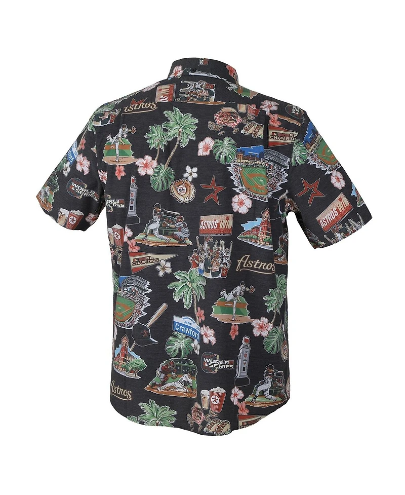 Reyn Spooner Men's Black Houston Astros Scenic Tri-Blend Button-Down Shirt