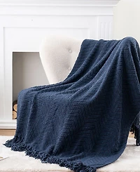 Battilo Herringbone Chenille Knit Throw, 50" x 60"